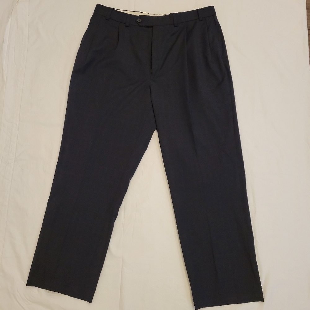 Nautica men's wool black plaid dress pants